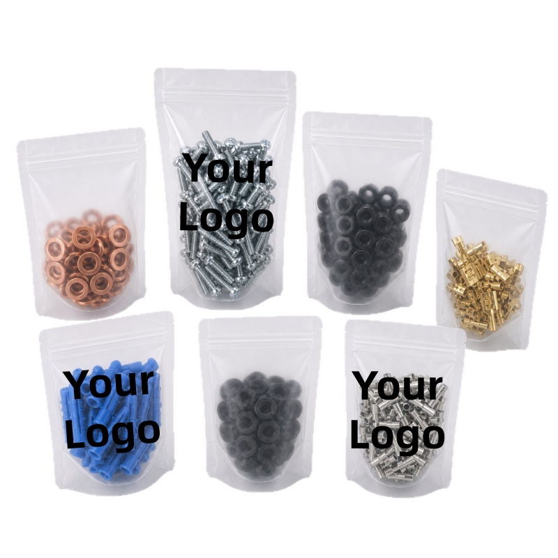 Food Snacks Logos - Stand Up Frosted Ziplock Bags Custom