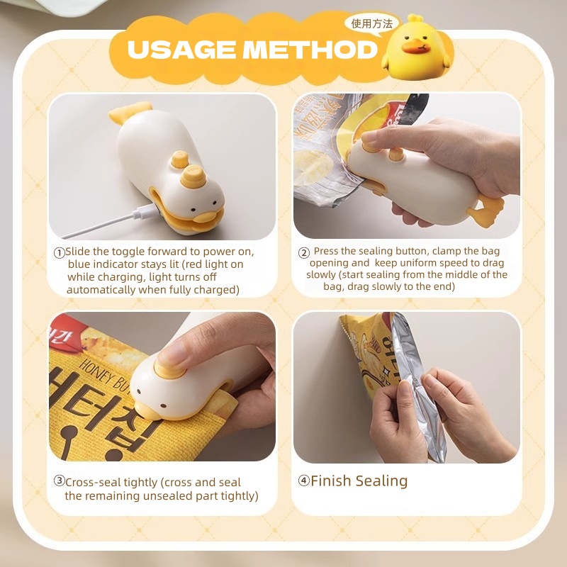 Cute Duck Rechargeable Handhel - Food Snacks In Usa 评论和价格
