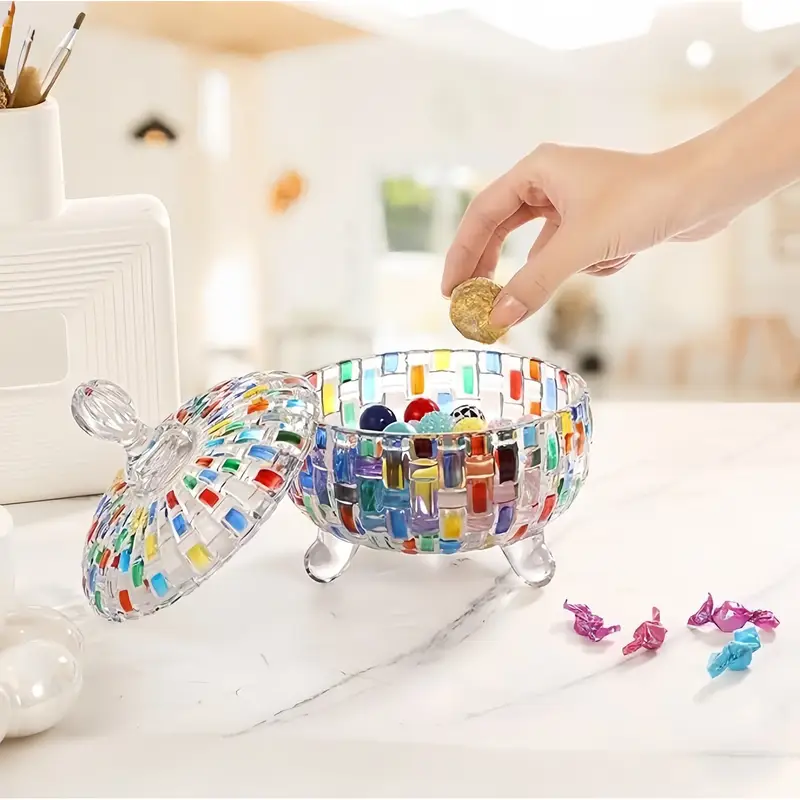 Nordic Glass Candy Jar with Li - Dried Fruit Mix 评论和价格