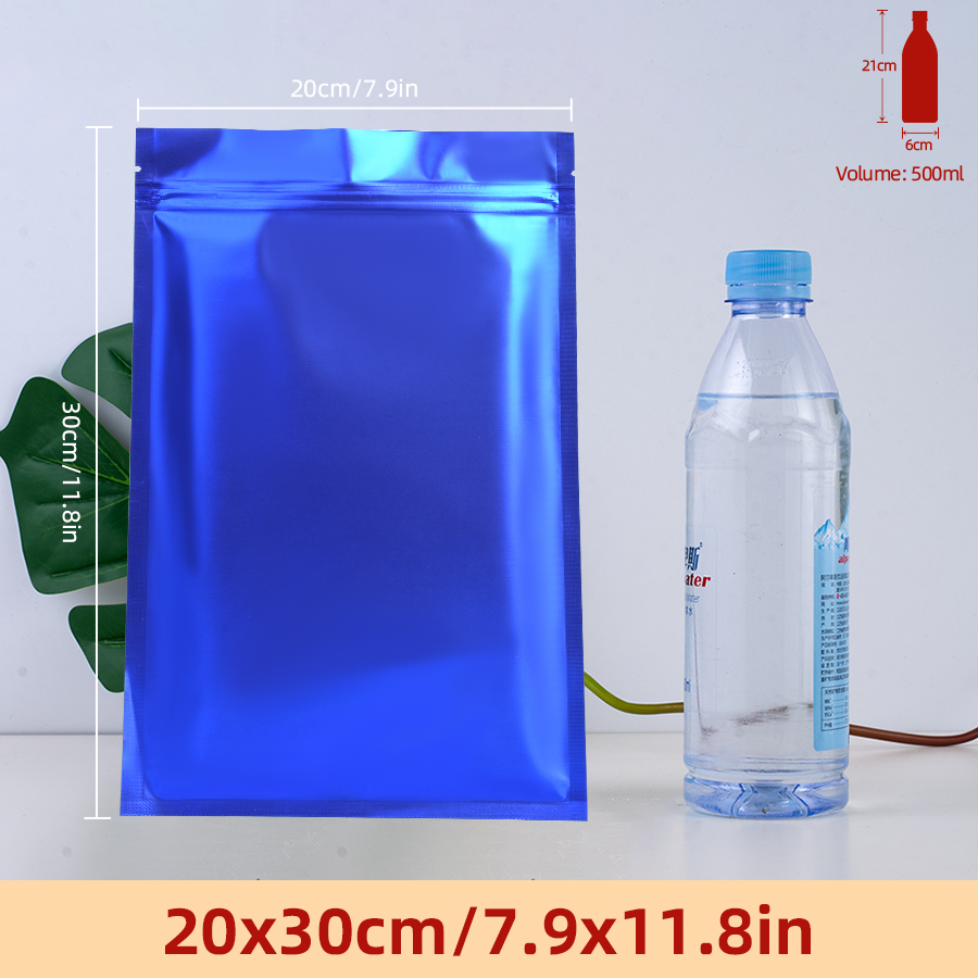 100pcs Matte Blue Foil Zipper  - Food Snacks In Usa 评论和价格