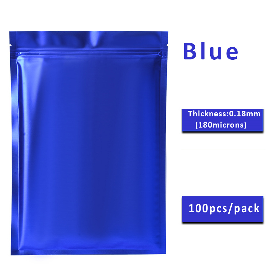 100pcs Matte Blue Foil Zipper  - Food Snacks In Usa 评论和价格